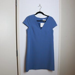 Milly Blue V Neck Short Sleeve Sheath Dress NWOT Size 8
